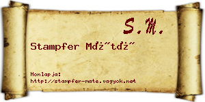 Stampfer Máté névjegykártya