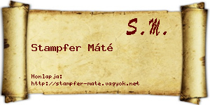 Stampfer Máté névjegykártya
