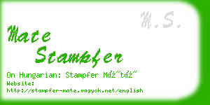 mate stampfer business card